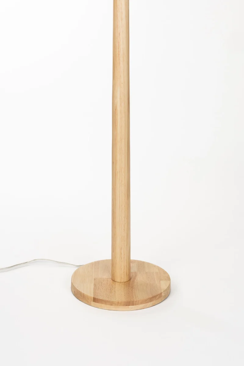 Stehlampe Scallop mit Jute-Lampenschirm, Gummibaumholz von Dutchbone