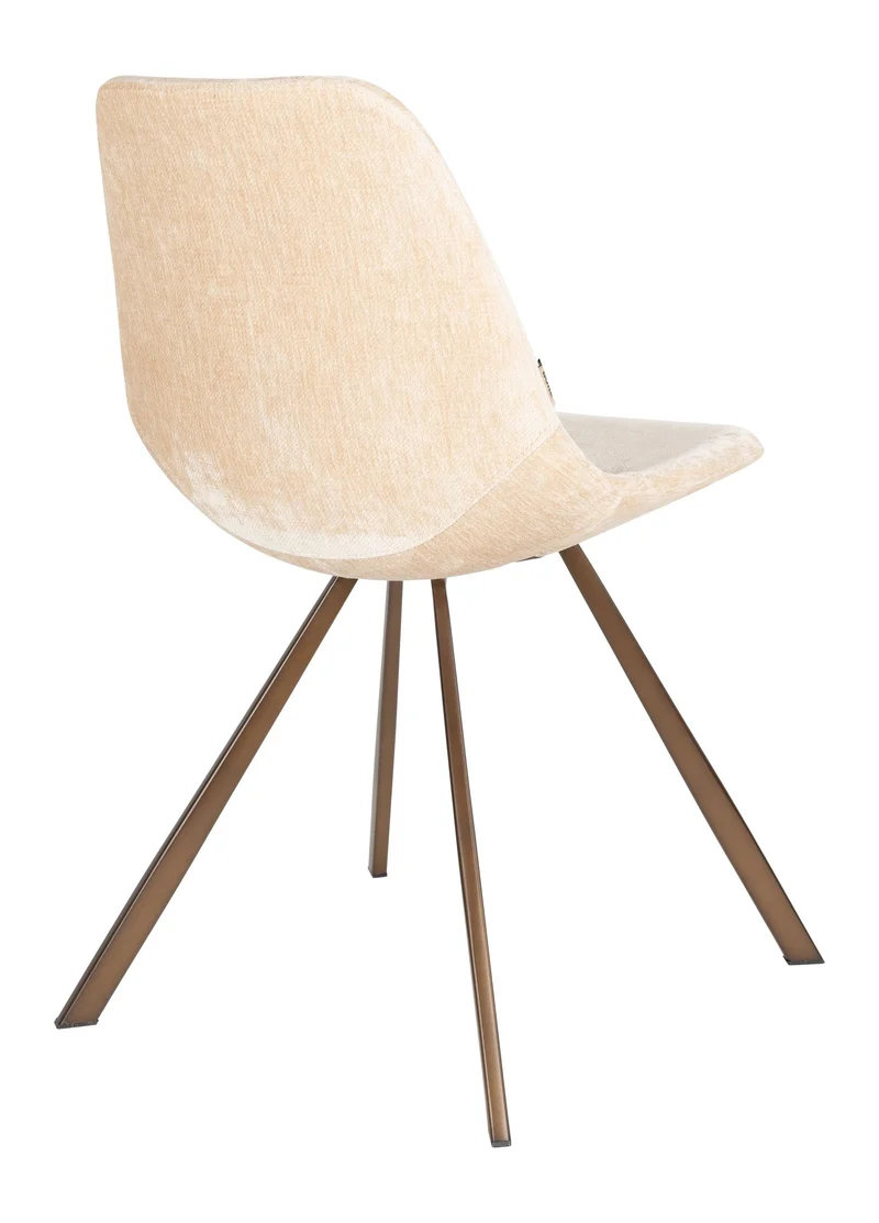 Esszimmerstuhl Franky im 2er-Set, Beige mit Stahlgestell von Dutchbone