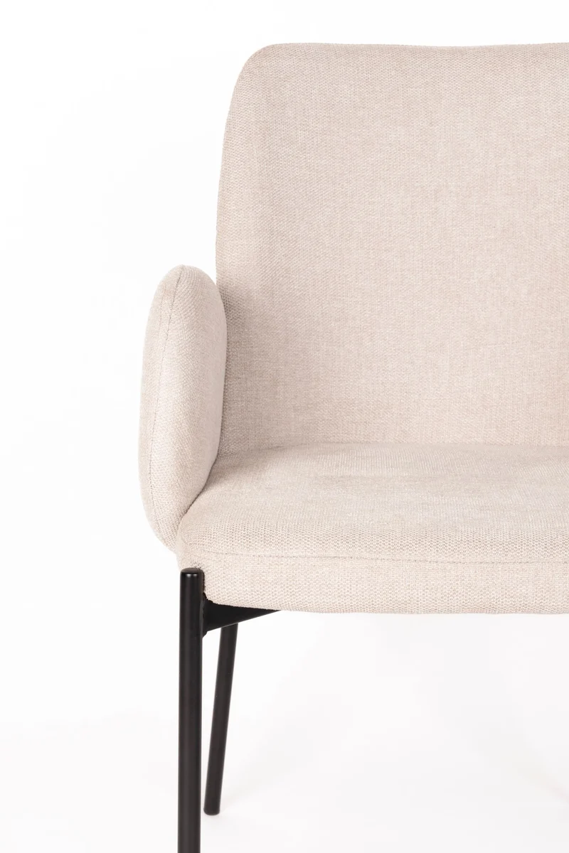Esszimmerstuhl Tjarda im 2er-Set, Taupe mit gepolsterter Sitzfläche