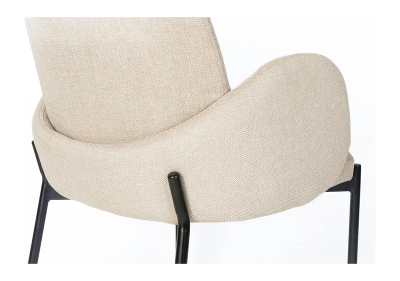 Esszimmerstuhl Tjarda im 2er-Set, Taupe mit gepolsterter Sitzfläche