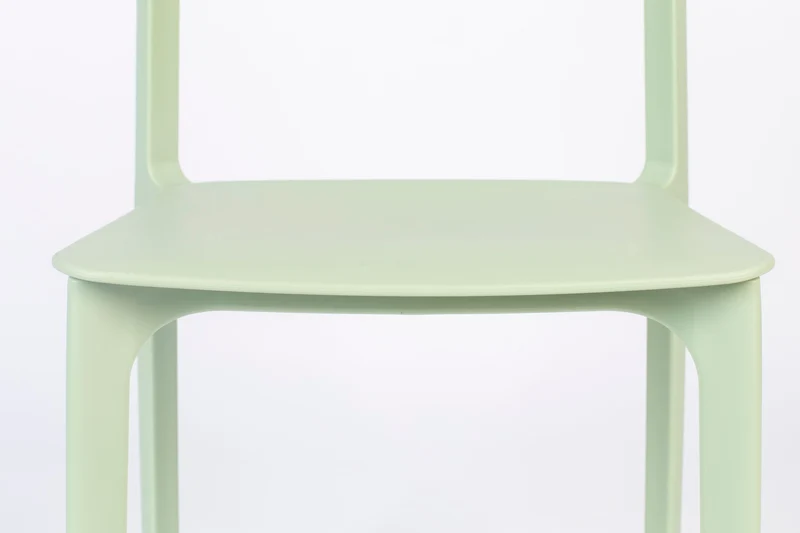 Esszimmerstuhl Clive im 4er-Set, Hellgrün aus Kunststoff, stapelbar