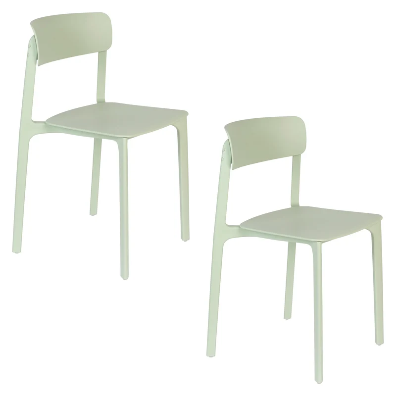 Esszimmerstuhl Clive im 4er-Set, Hellgrün aus Kunststoff, stapelbar
