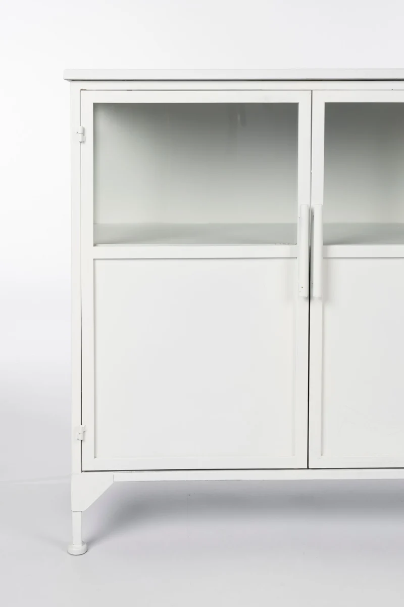 Schrank Miya Low 3do aus Metall in Weiß im Industrial-Design