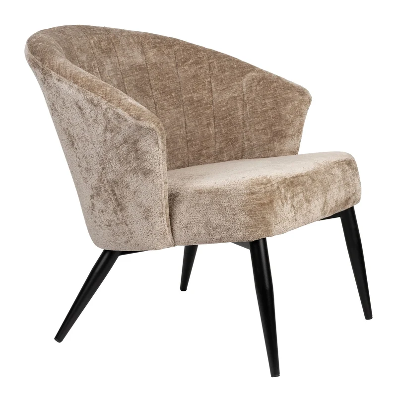 Loungesessel Georgia mit Samtbezug in Taupe von Dutchbone