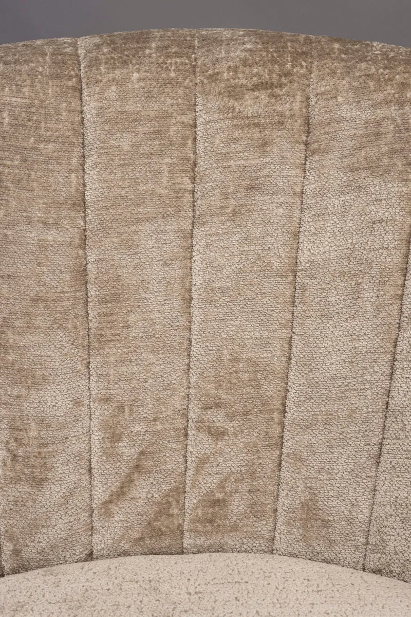 Loungesessel Georgia mit Samtbezug in Taupe von Dutchbone