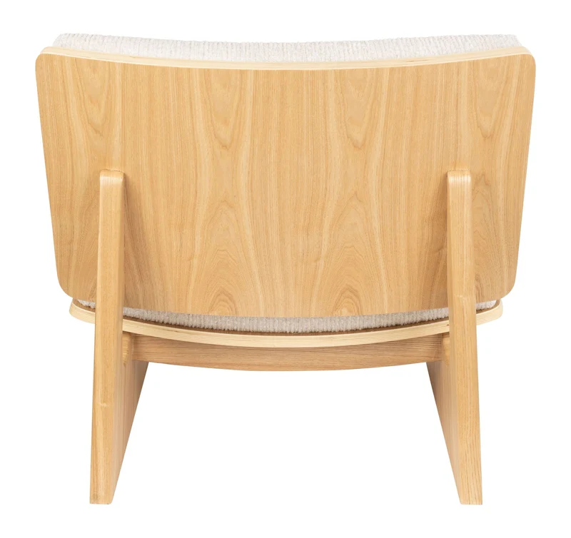 Loungesessel Volana Beige mit Eschenholz-Gestell von Zuiver