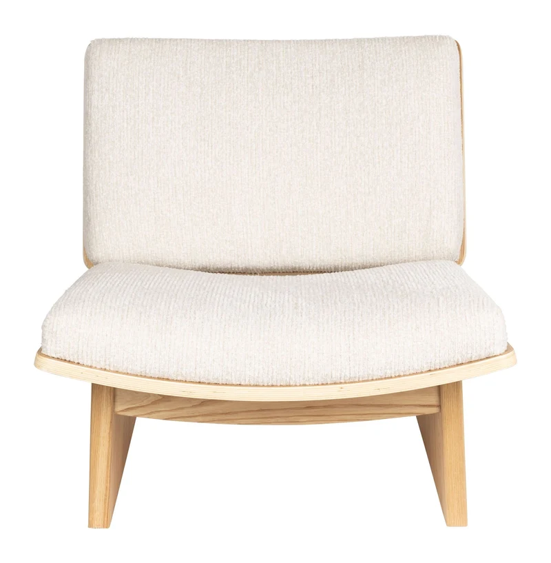 Loungesessel Volana Beige mit Eschenholz-Gestell von Zuiver