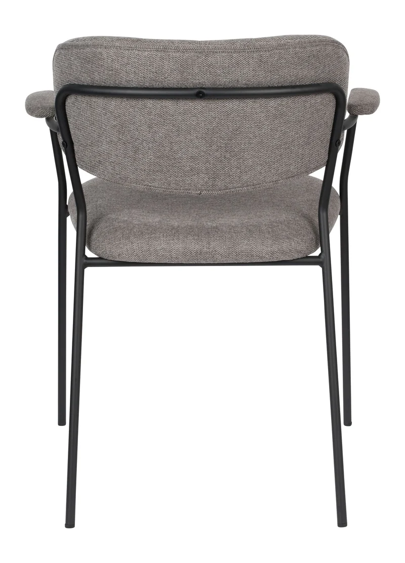 Sessel Jolien im 2er-Set, Grau mit Metallgestell und Stoffbezug