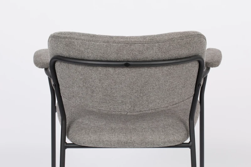 Sessel Jolien im 2er-Set, Grau mit Metallgestell und Stoffbezug