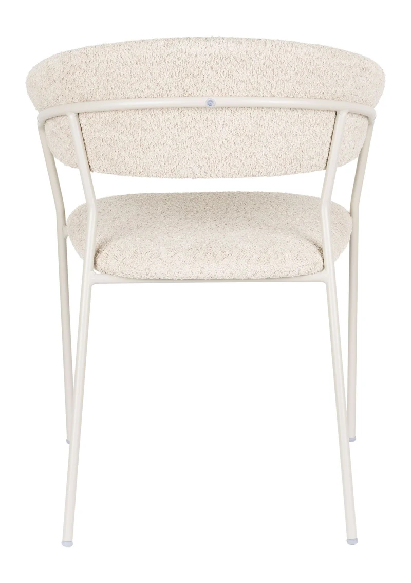 Sessel Zeri im 2er-Set, Off-White mit Metallgestell für Esszimmer