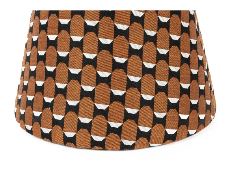 Hocker Pin mit braunem Muster und goldenem Rand, MDF-Gestell
