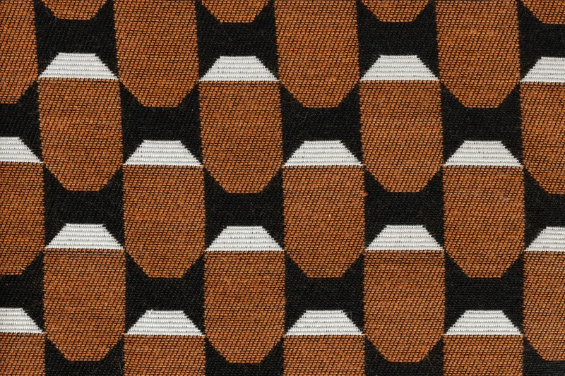 Hocker Pin mit braunem Muster und goldenem Rand, MDF-Gestell