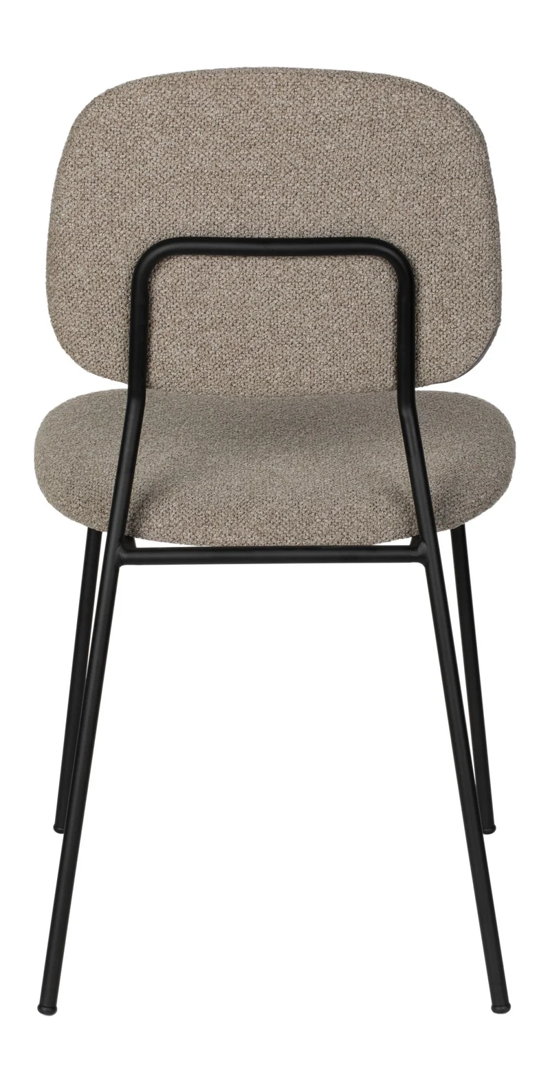 Esszimmerstuhl Roos im 2er-Set, Beige mit schwarzem Metallgestell