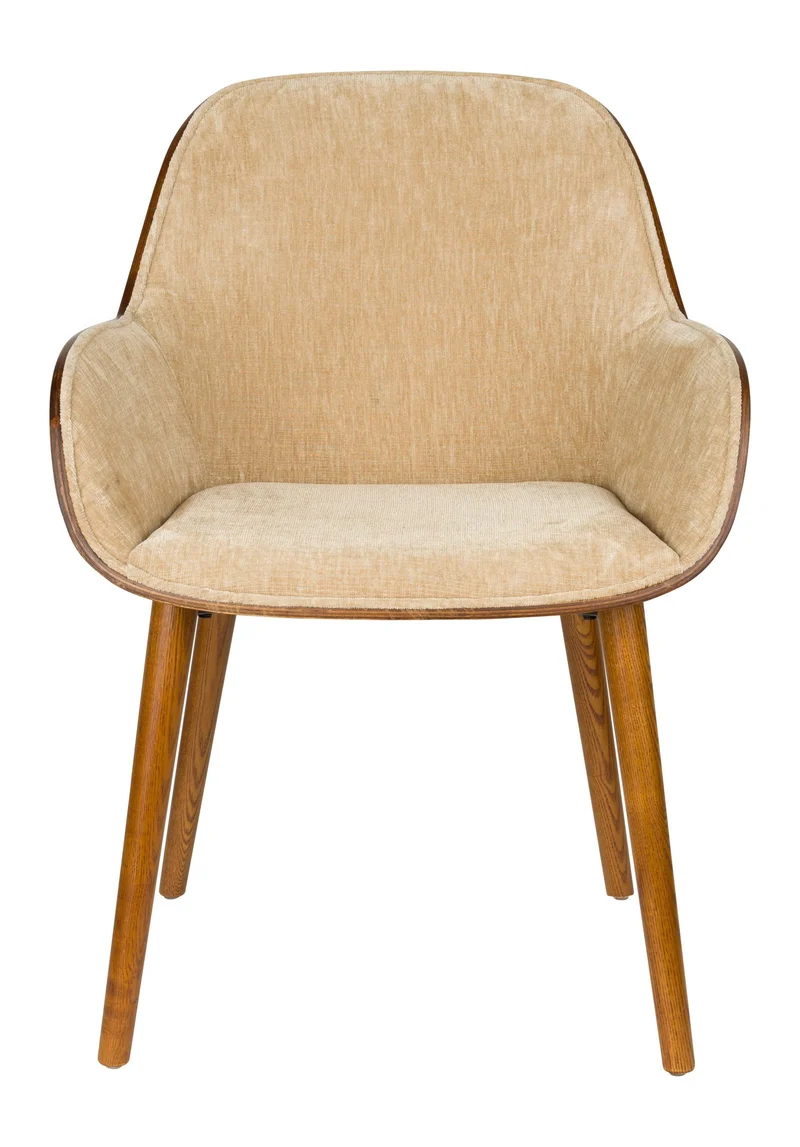 Sessel Taylor Beige mit Eschenholz-Gestell von Dutchbone im 70er-Stil