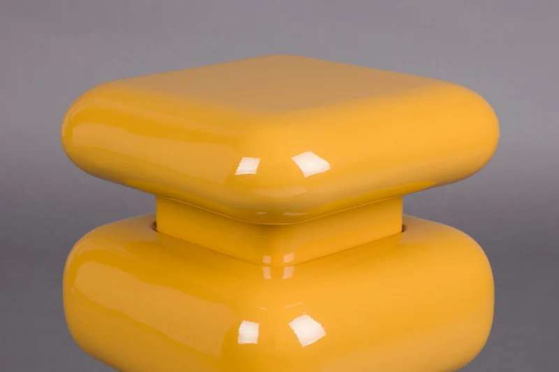 Hocker Stubby Dutchbone in Gelb, Retro-Beistelltisch aus Eisen