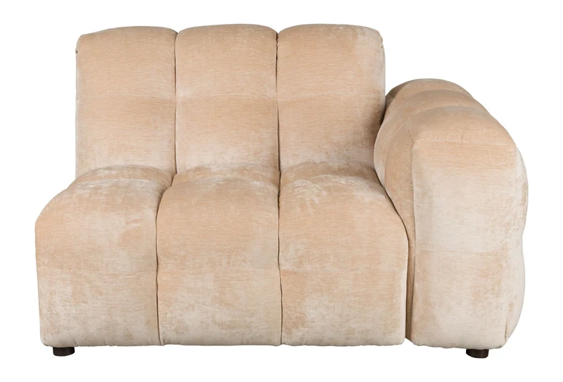 Sofa-Element Hackman mit Armlehne rechts, Velours Beige, Dutchbone