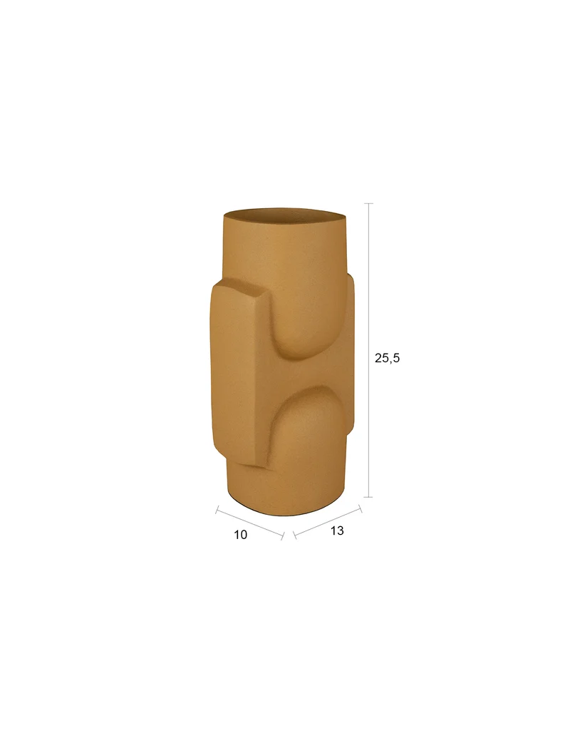 Vase Santos Ochre von Dutchbone aus Aluminium im 70er-Retro-Look