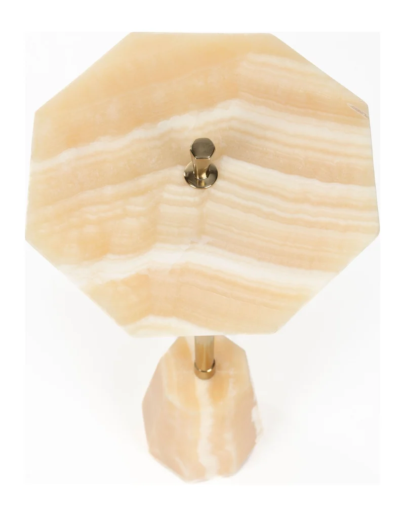 Beistelltisch Onno aus Marmor mit goldenem Metallgestell, Vintage-Look