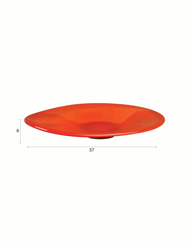Tablett Gable aus Glas in Orange von Dutchbone im Retro-Design