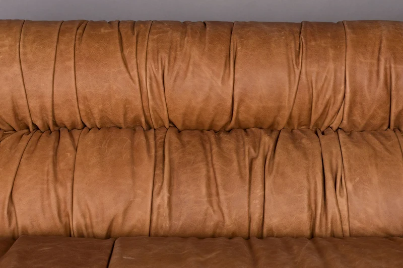 3-Sitzer Sofa Douglas aus Leder in Cognac von Dutchbone