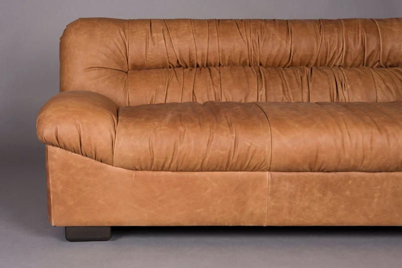 3-Sitzer Sofa Douglas aus Leder in Cognac von Dutchbone
