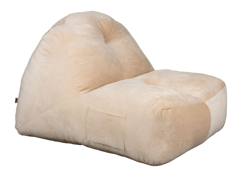 Loungesessel Tombag von Dutchbone, Sitzsack in Beige mit Samtbezug