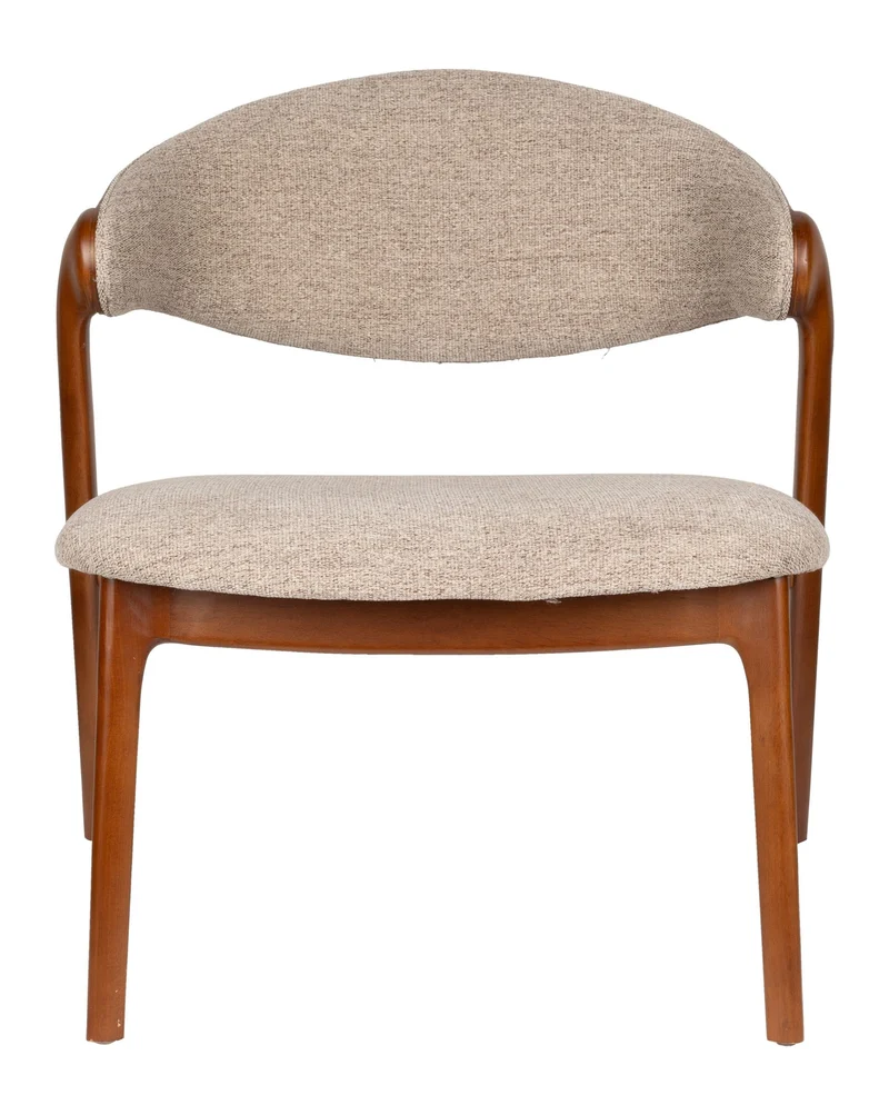 Loungesessel Babington Walnuss mit Buchenholzgestell, Vintage-Design