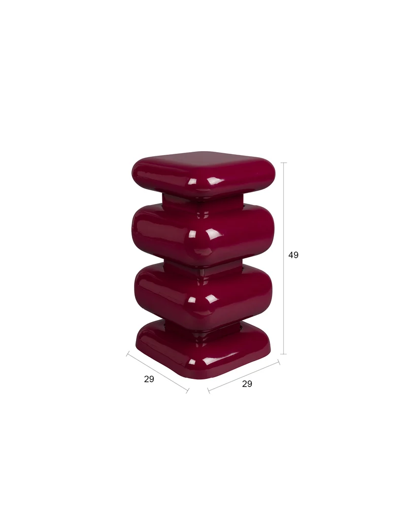 Hocker Stubby Bordeaux aus Eisen im 70er-Retro-Design von Dutchbone