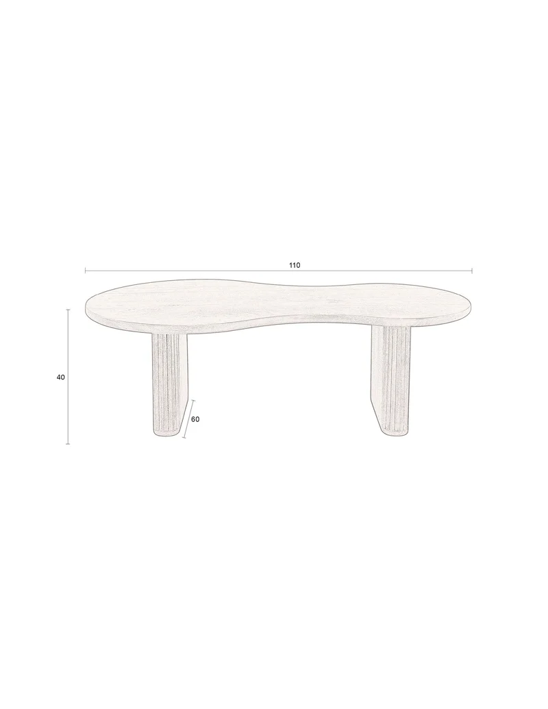 Couchtisch Tilon aus Mangoholz im Vintage-Design von Dutchbone
