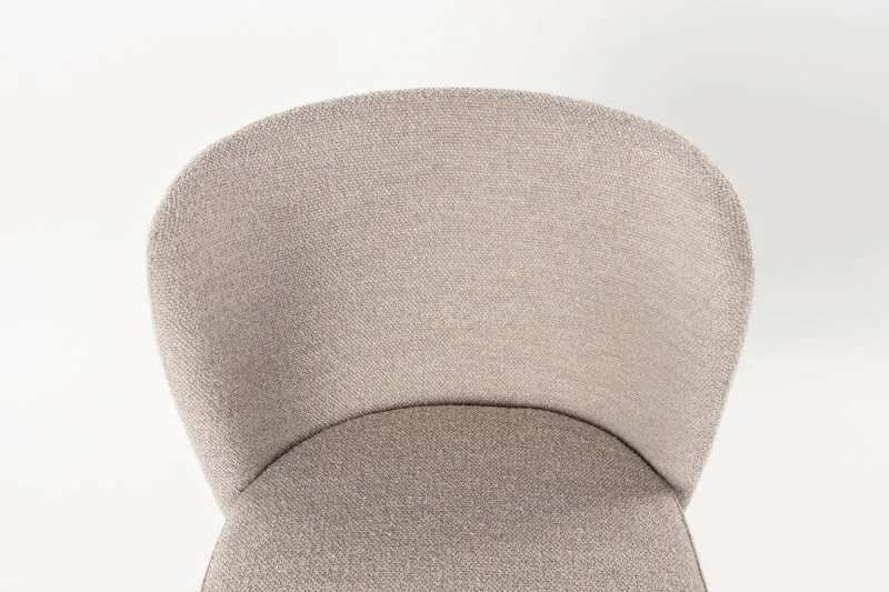 Esszimmerstuhl Guus im 2er-Set, Beige mit Bouclé-Bezug & Metallgestell