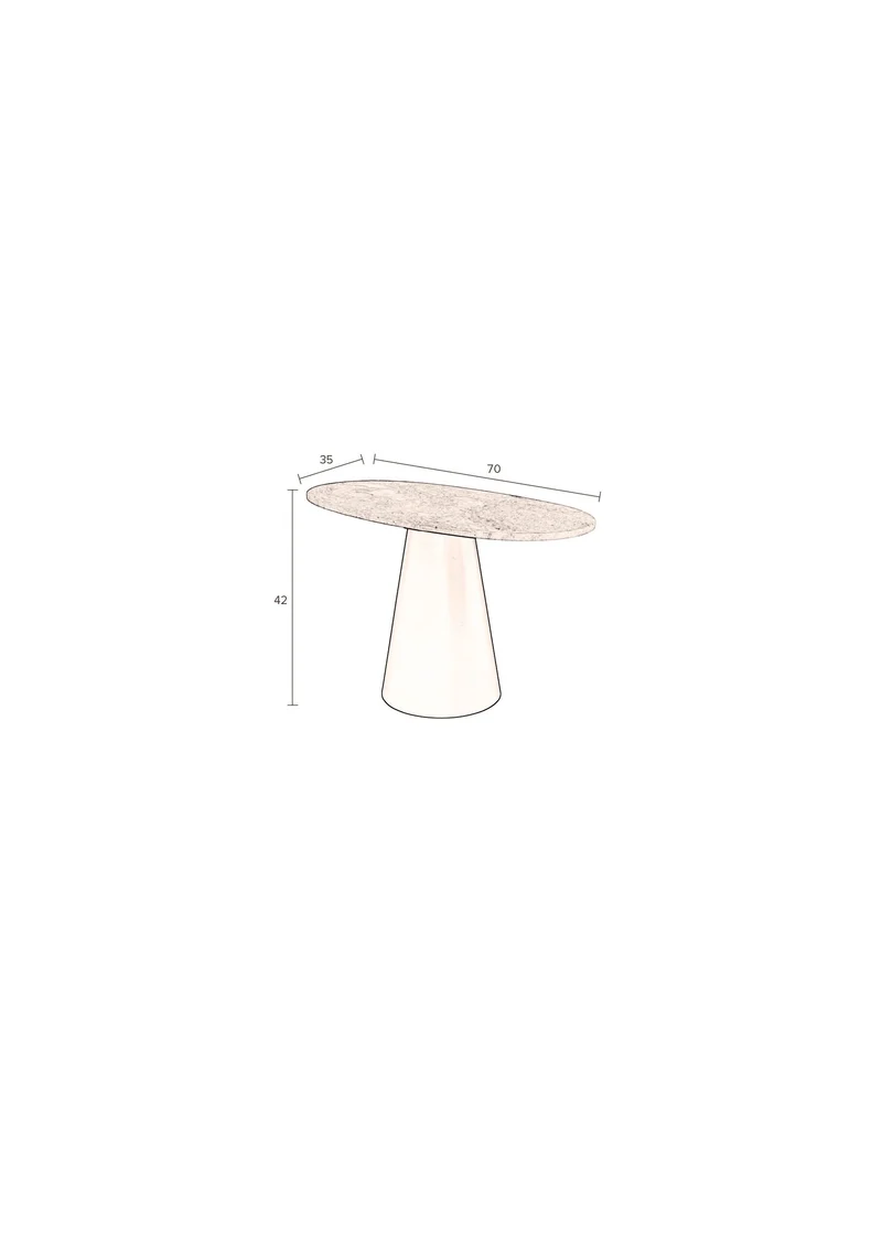 Couchtisch Jared mit Marmor-Platte und schwarzem Metallgestell, oval
