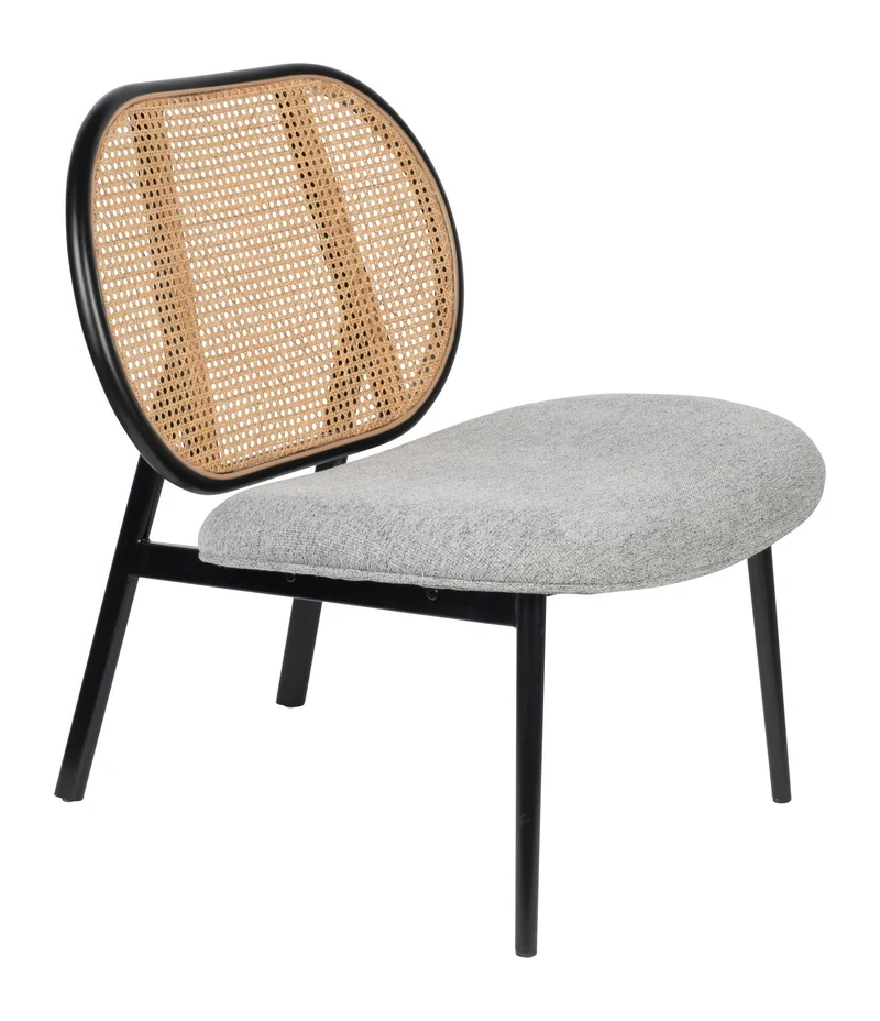 Loungesessel Spike Natural/Grey mit Stahlgestell von Zuiver