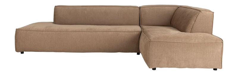 Ecksofa Fat Freddy Rib Right Caramel mit Rippenstoff von Zuiver