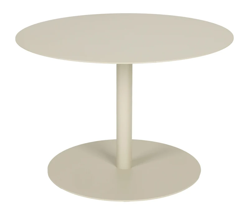 Couchtisch Snow von Zuiver, rund, in Beige aus rostfreiem Metall