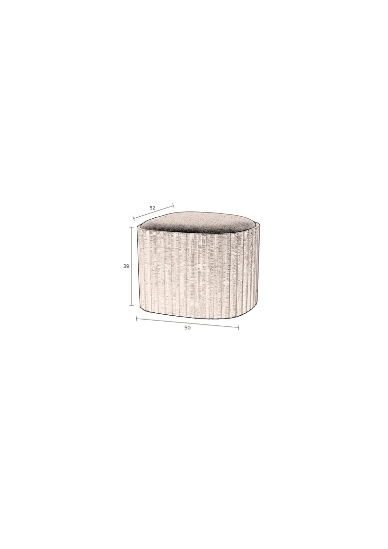 Sitzpouf Bay von Dutchbone mit Stauraum, Teakholz in Walnuss-Braun