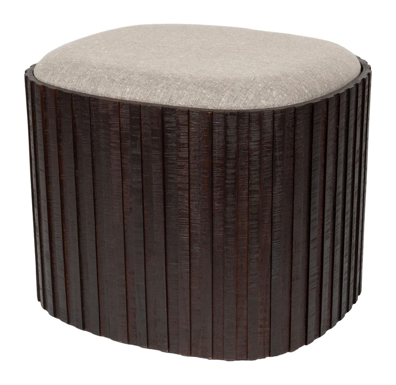 Sitzpouf Bay von Dutchbone mit Stauraum, Teakholz in Walnuss-Braun