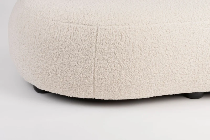 Sofa Noxx 2,5-Sitzer mit Teddy-Stoff in Weiß, Wohnzimmer-Couch
