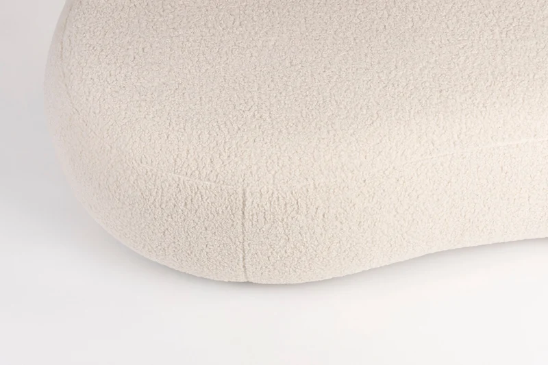 Sofa Noxx 2,5-Sitzer mit Teddy-Stoff in Weiß, Wohnzimmer-Couch