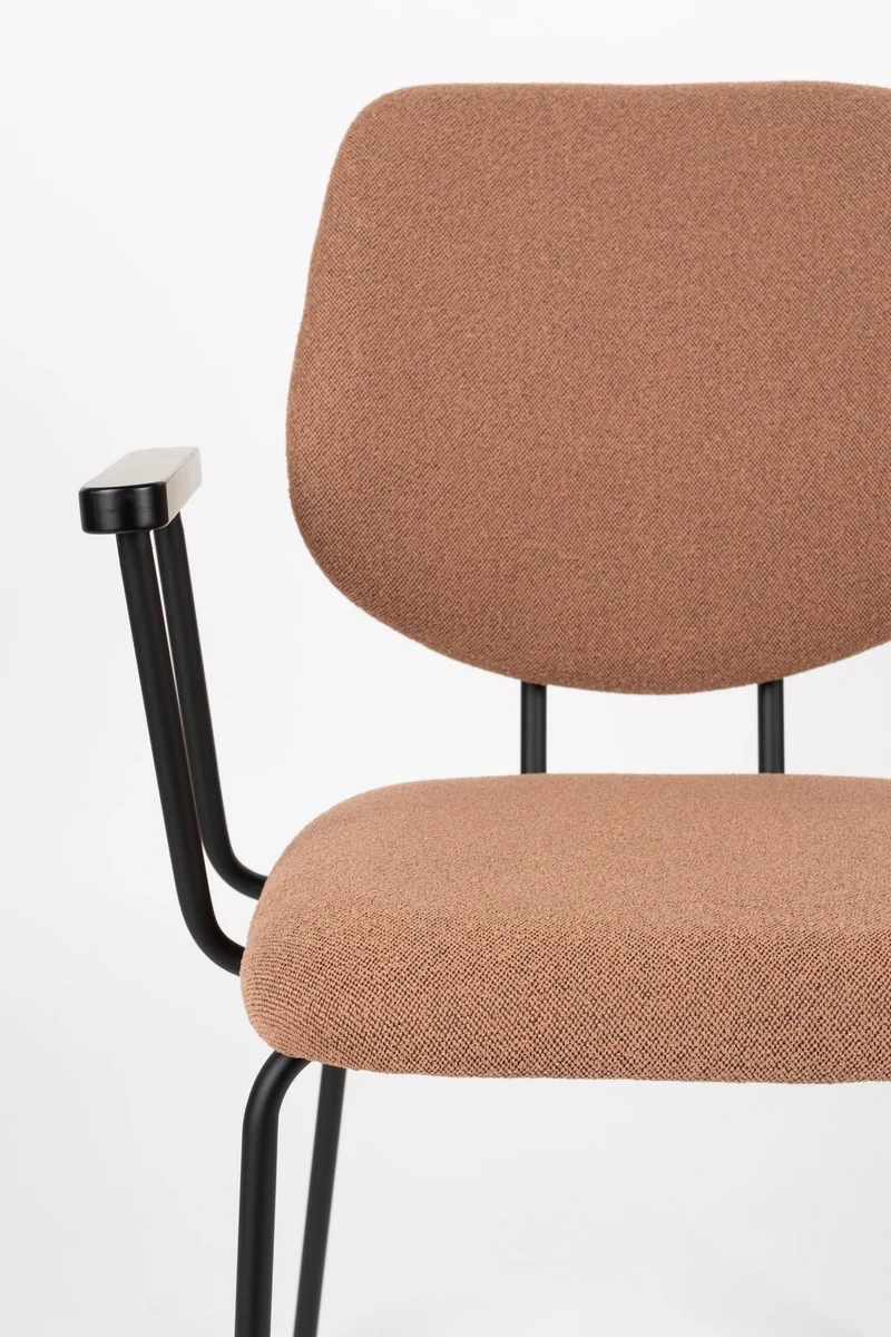 Sessel Zelo im 2er-Set, Pink mit Metallgestell für Esszimmer