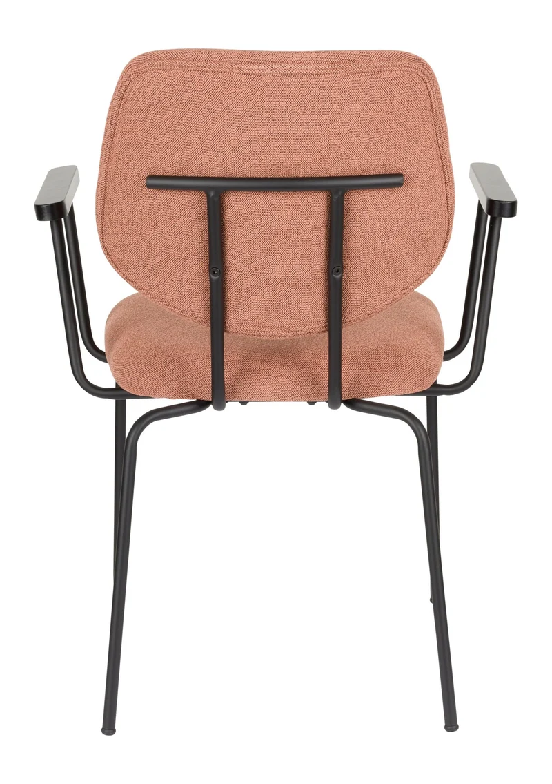 Sessel Zelo im 2er-Set, Pink mit Metallgestell für Esszimmer