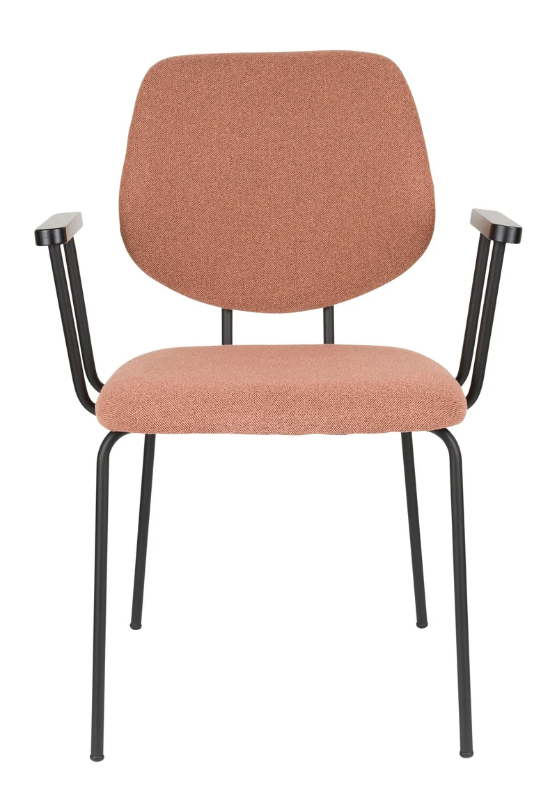 Sessel Zelo im 2er-Set, Pink mit Metallgestell für Esszimmer