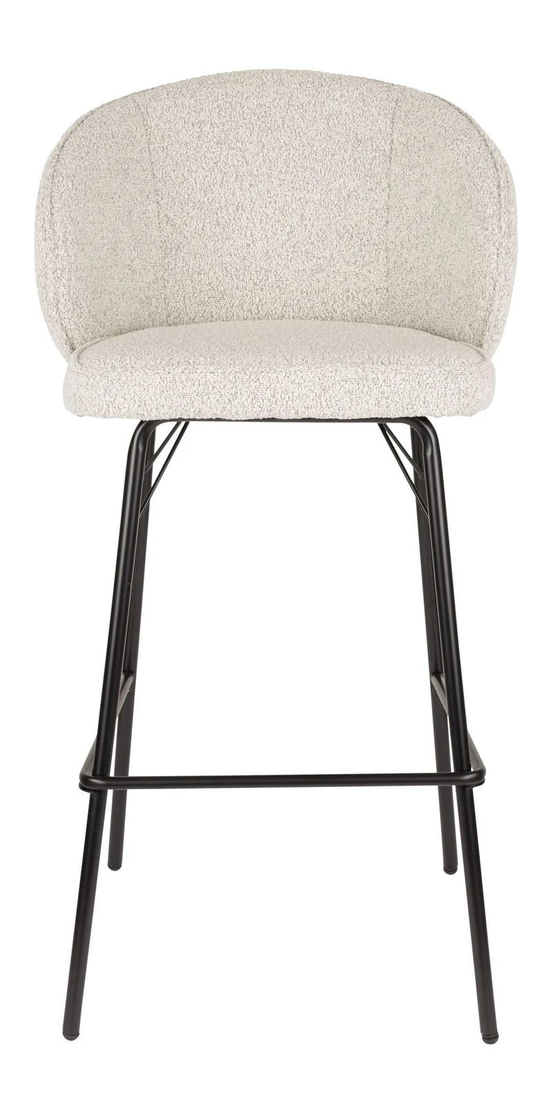 Barhocker Joa im 2er-Set, Beige mit Metallgestell für Küche & Bar