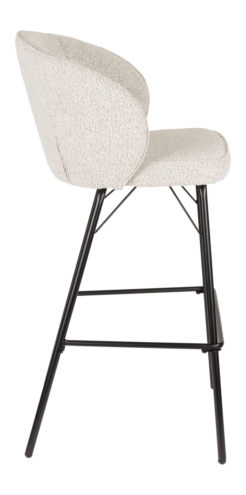 Barhocker Joa im 2er-Set, Beige mit Metallgestell für Küche & Bar