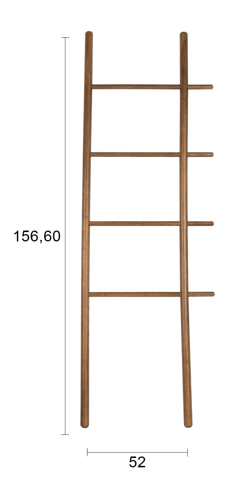 Dekoleiter Jhon Walnut aus Eichenholz, 156,5 cm hoch für Wohnraum