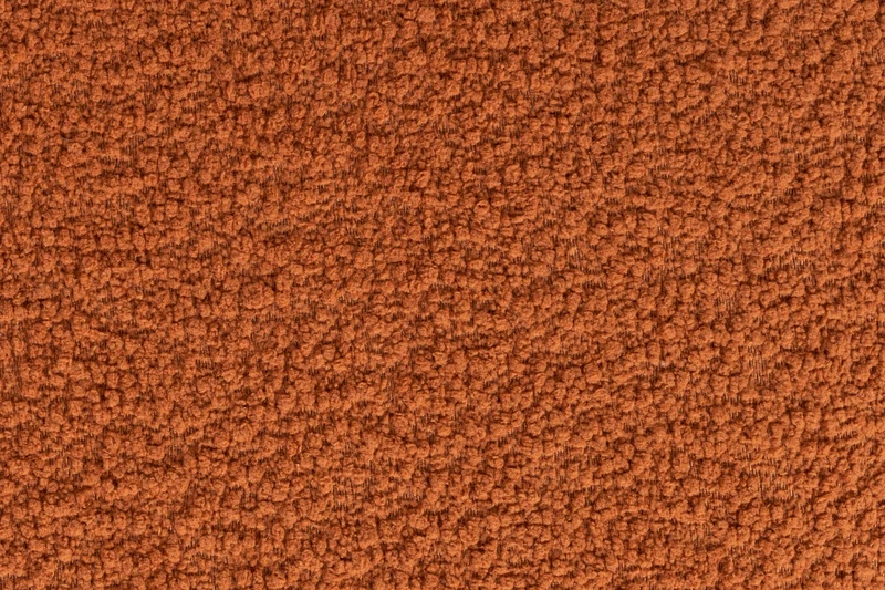 Hocker Marcos Rotbraun mit Bouclé-Bezug und Kiefernholzgestell