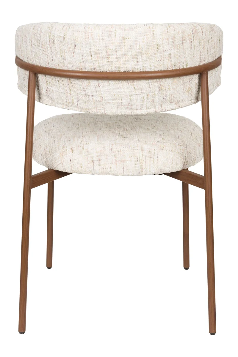 Esszimmerstuhl Claes im 2er-Set, Off-White mit Metallgestell