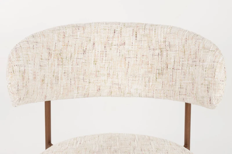 Esszimmerstuhl Claes im 2er-Set, Off-White mit Metallgestell