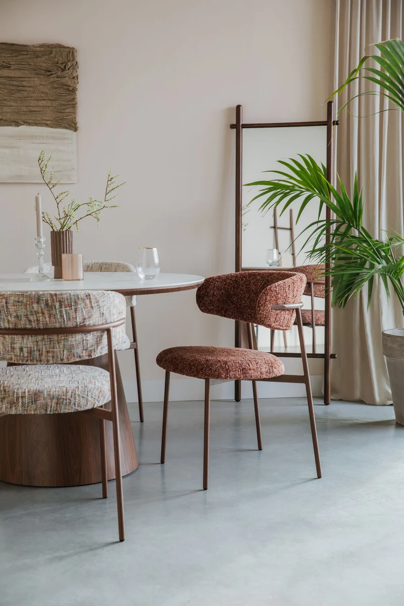 Esszimmerstuhl Claes im 2er-Set, Off-White mit Metallgestell