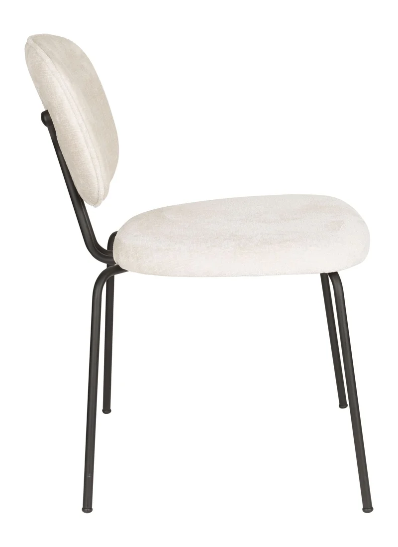 Esszimmerstuhl Bouton im 2er-Set, Off-White mit Gestell aus Eisen