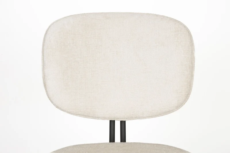 Esszimmerstuhl Bouton im 2er-Set, Off-White mit Gestell aus Eisen